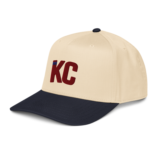 Kansas City KC Signature Hat – Natural & Navy Two Tone | Navy Accent