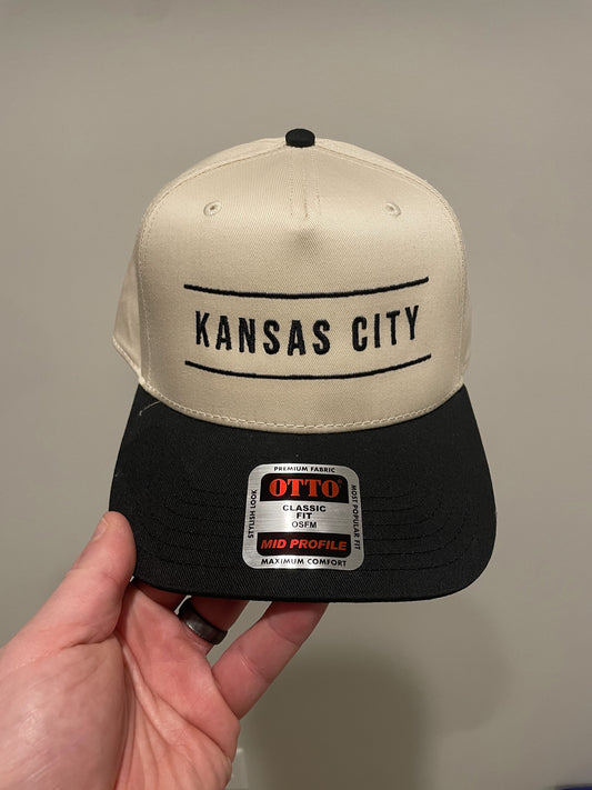 minimalist kansas cirt hat with two lines