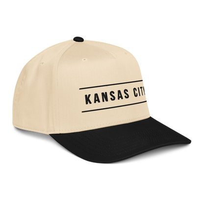 Beige and black cap with 'Kansas City'