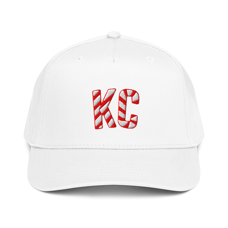 KC Candy Cane Holiday Hat white mid-profile Kansas City Christmas hat