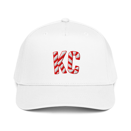 KC Candy Cane Holiday Hat white mid-profile Kansas City Christmas hat