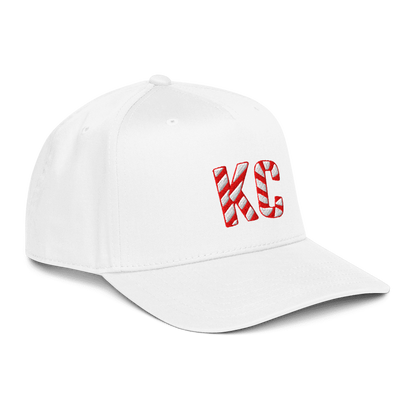 KC Candy Cane Holiday Hat white mid-profile Kansas City Christmas hat