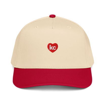 Embroidered KC heart logo hat two-tone snapback