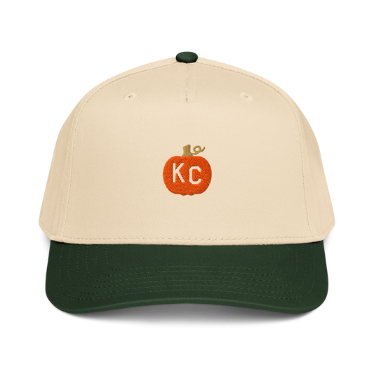 Embroidered pumpkin KC hat Kansas City autumn design