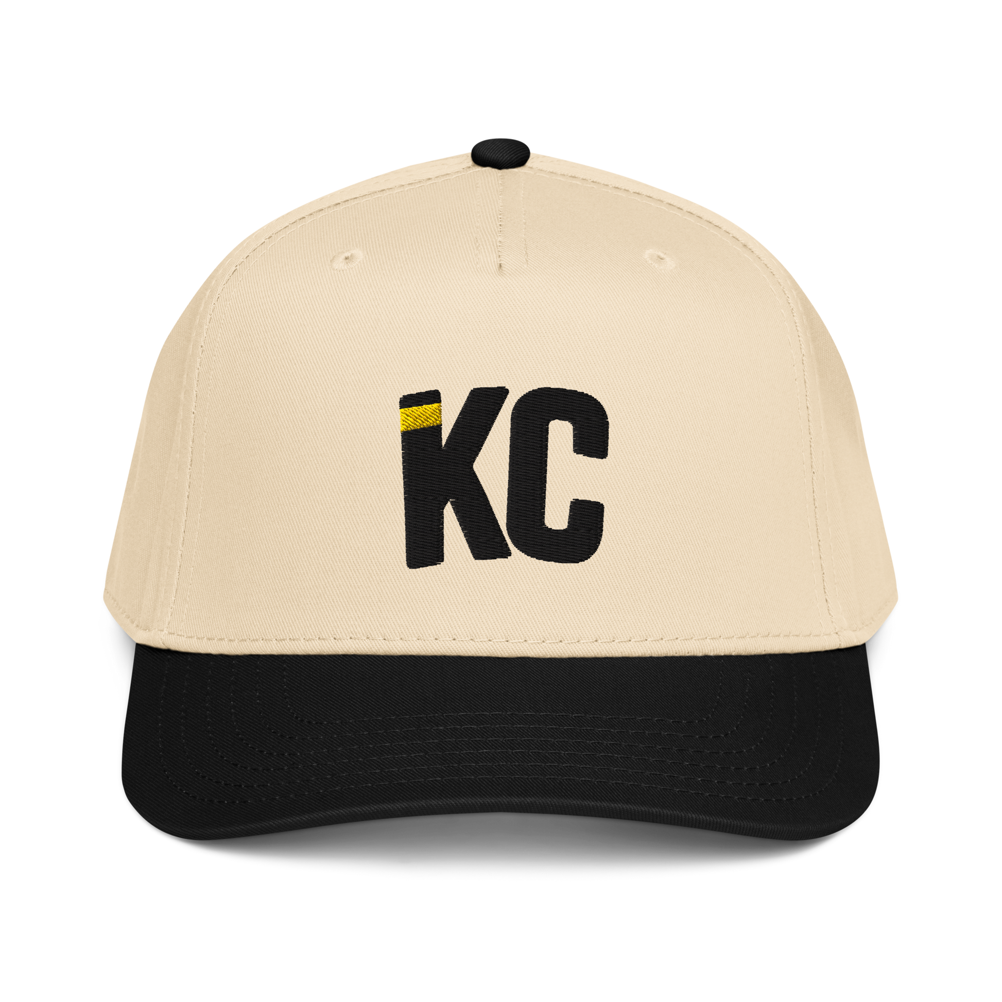 KC Signature Snapback natural and black two-tone gold accent
