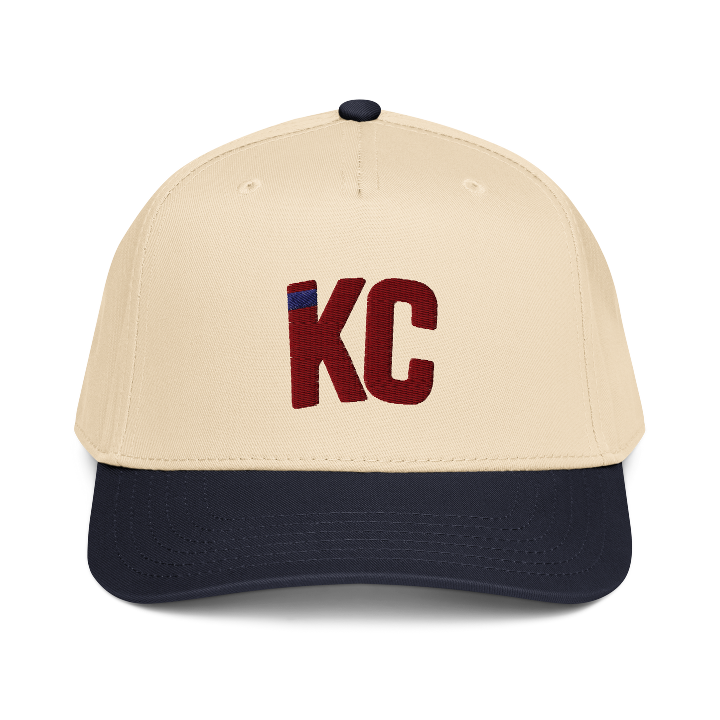 KC Signature Snapback natural and navy mid-profile hat