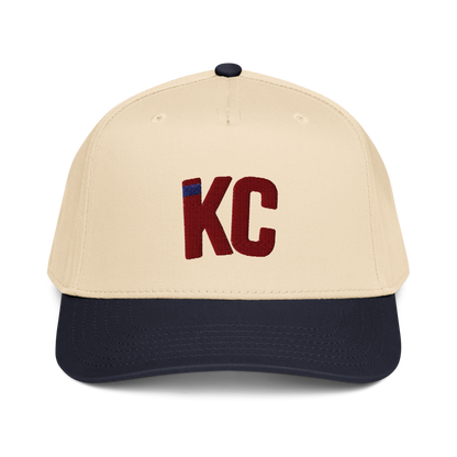KC Signature Snapback natural and navy mid-profile hat
