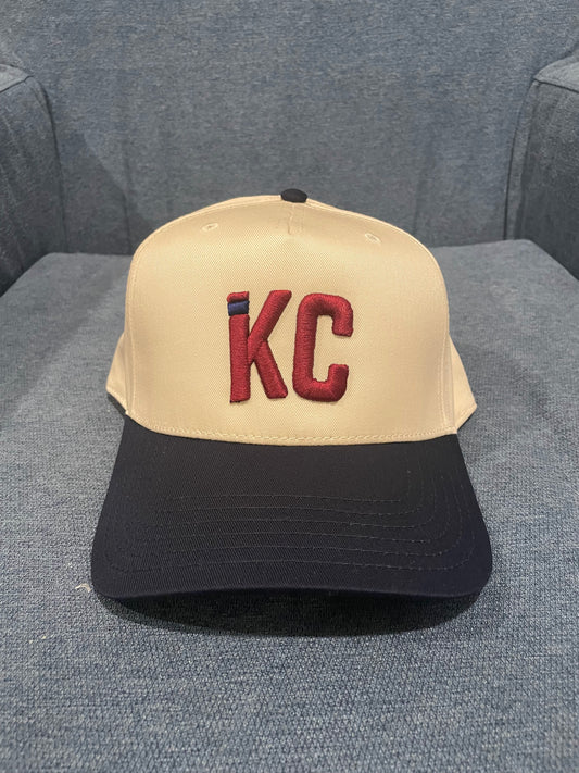 KC Signature Snapback — Natural & Navy Two-Tone | Mid-Profile Kansas City Hat