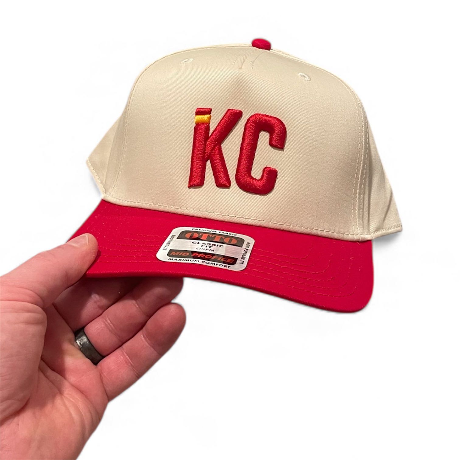 kc snapback hat red and gold